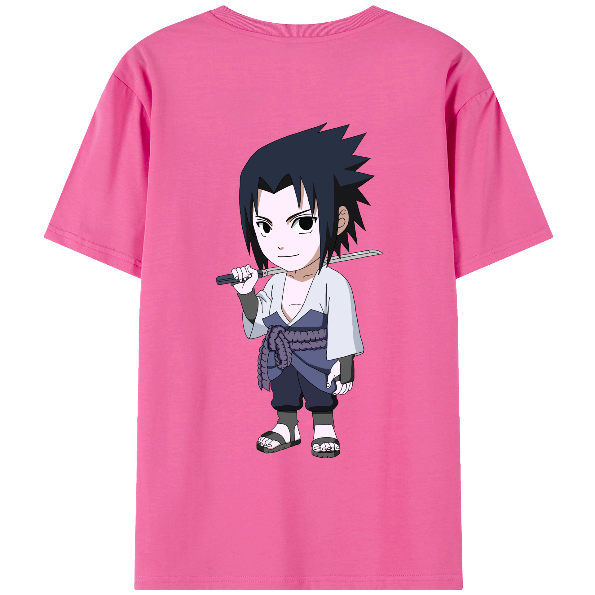 （画像用） NARUTO -ナルト- うちは サスケ Uchiha Sasuke レディース半袖Tシャツ(バックプリント)